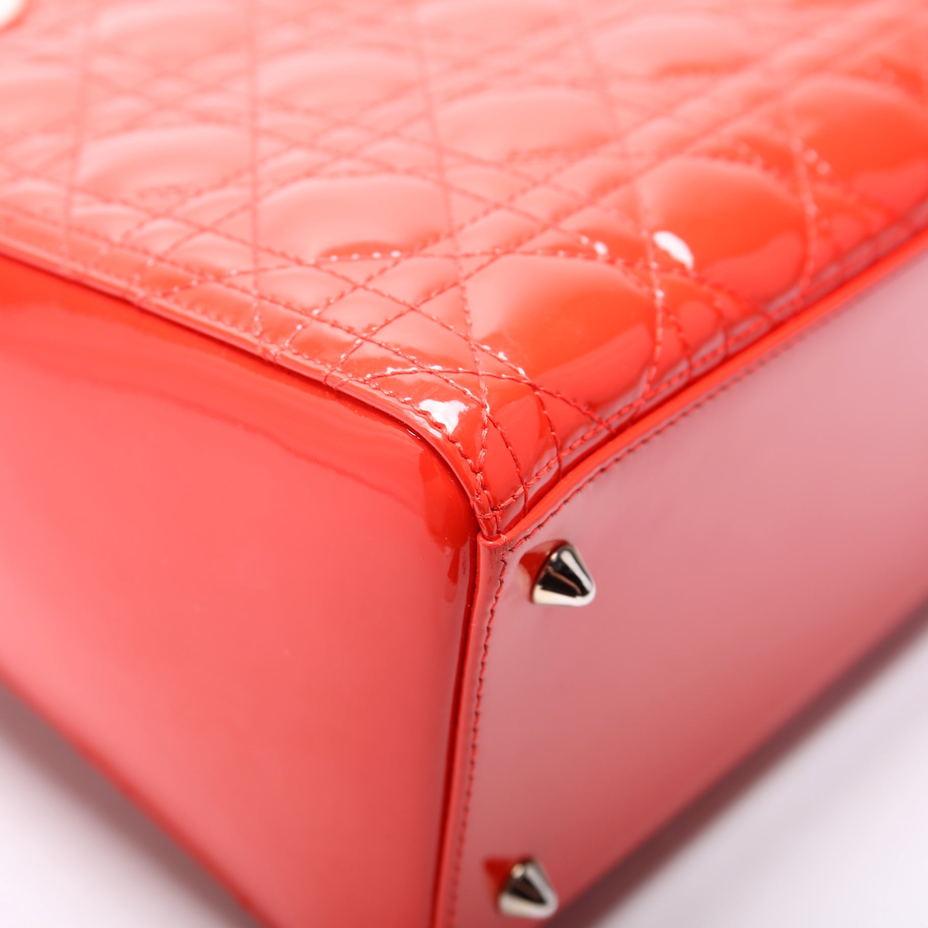 Lady Dior Medium Patent Orange