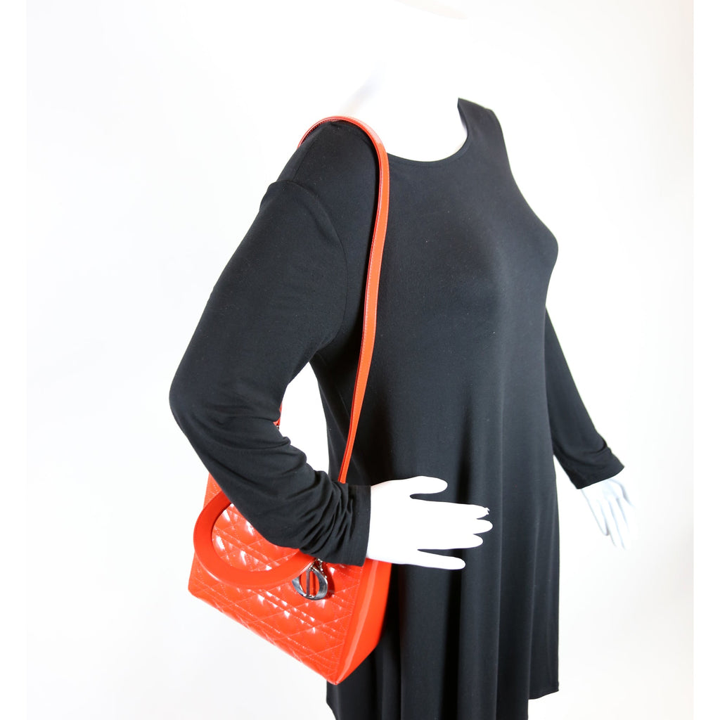 Lady Dior Medium Patent Orange