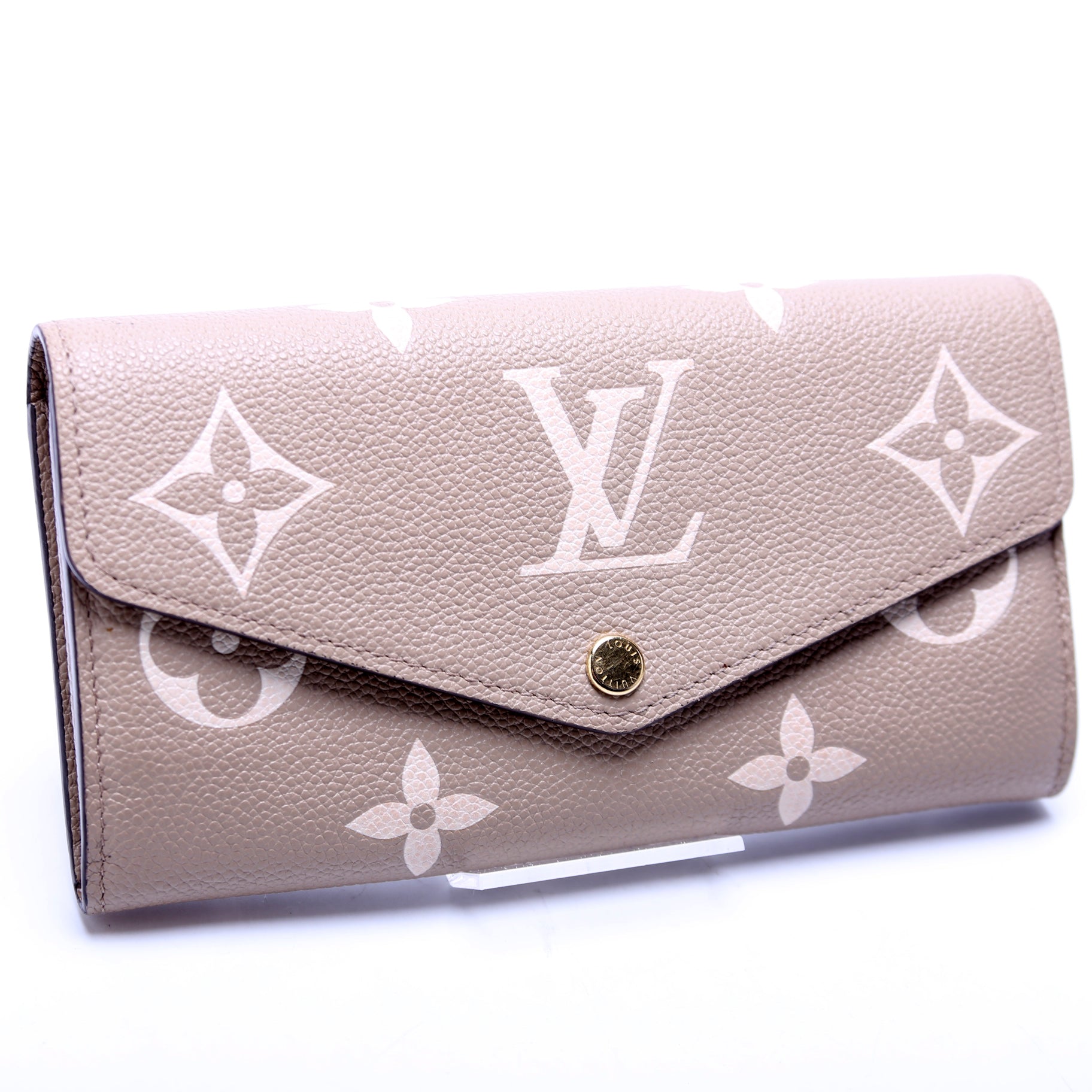 Sarah Wallet Bicolor Empreinte Taupe
