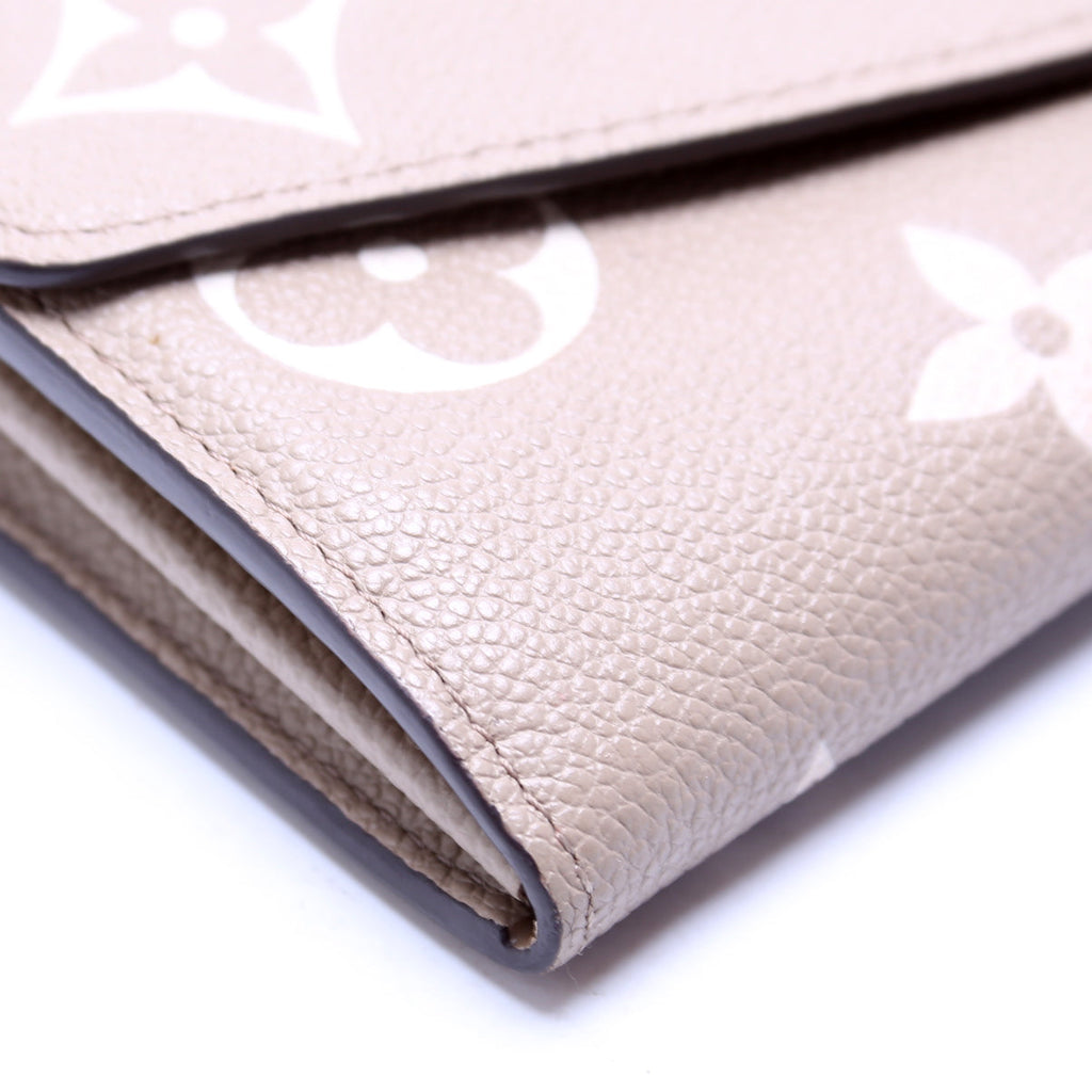 Sarah Wallet Bicolor Empreinte Taupe