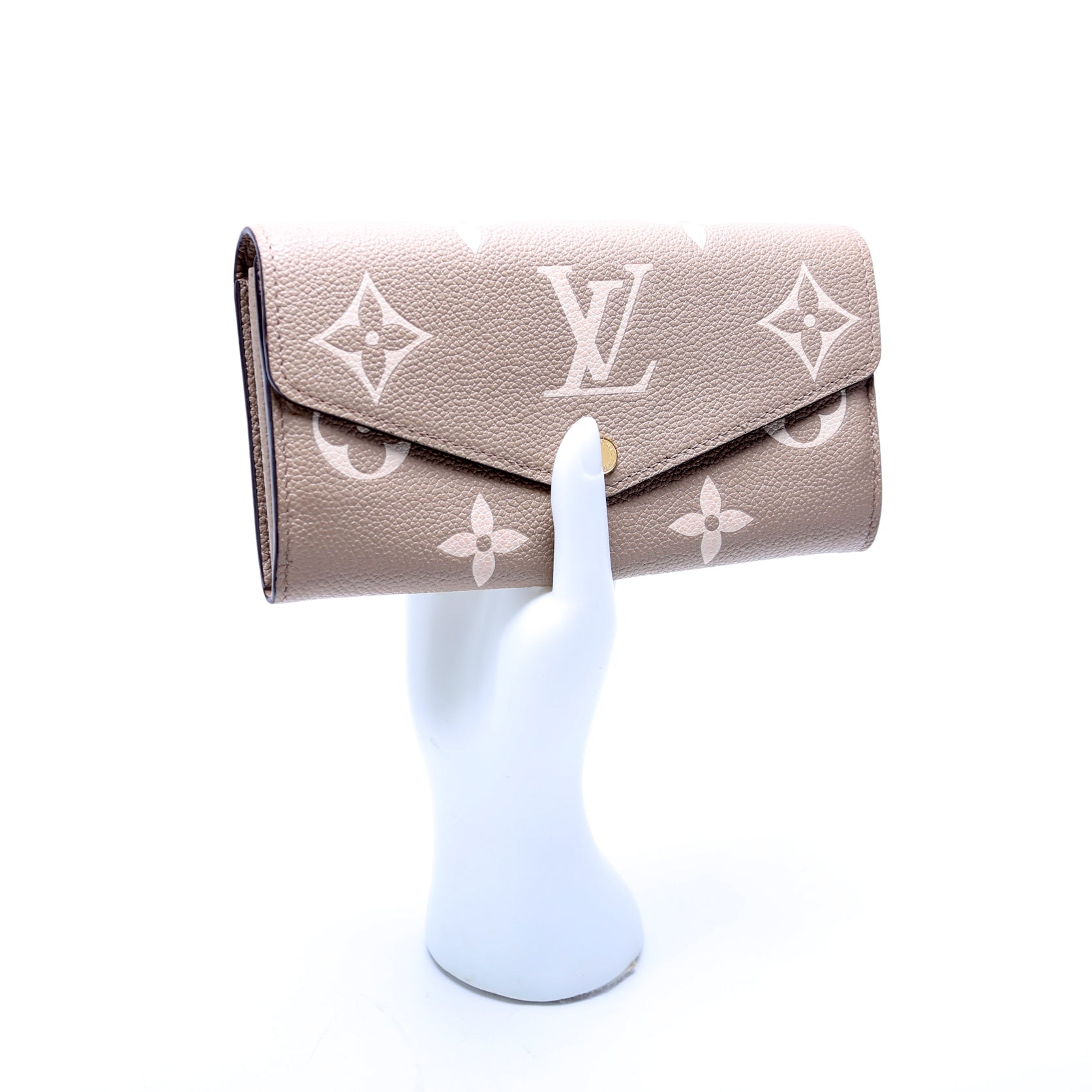 Sarah Wallet Bicolor Empreinte Taupe
