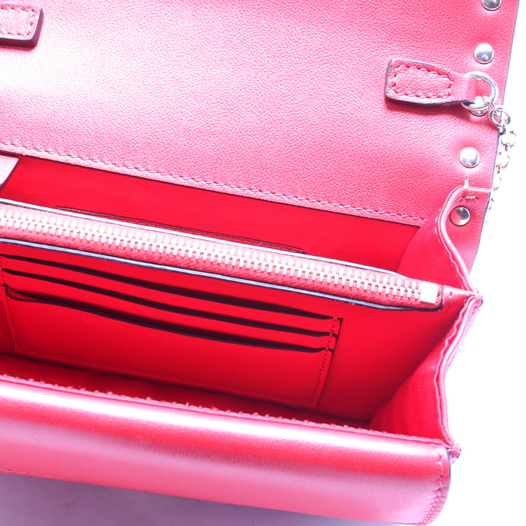 Rockstud Mini Chain Bag Red