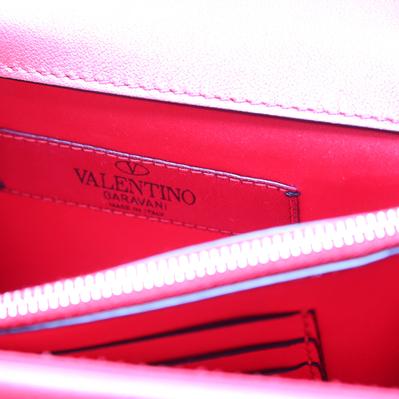 Rockstud Mini Chain Bag Red