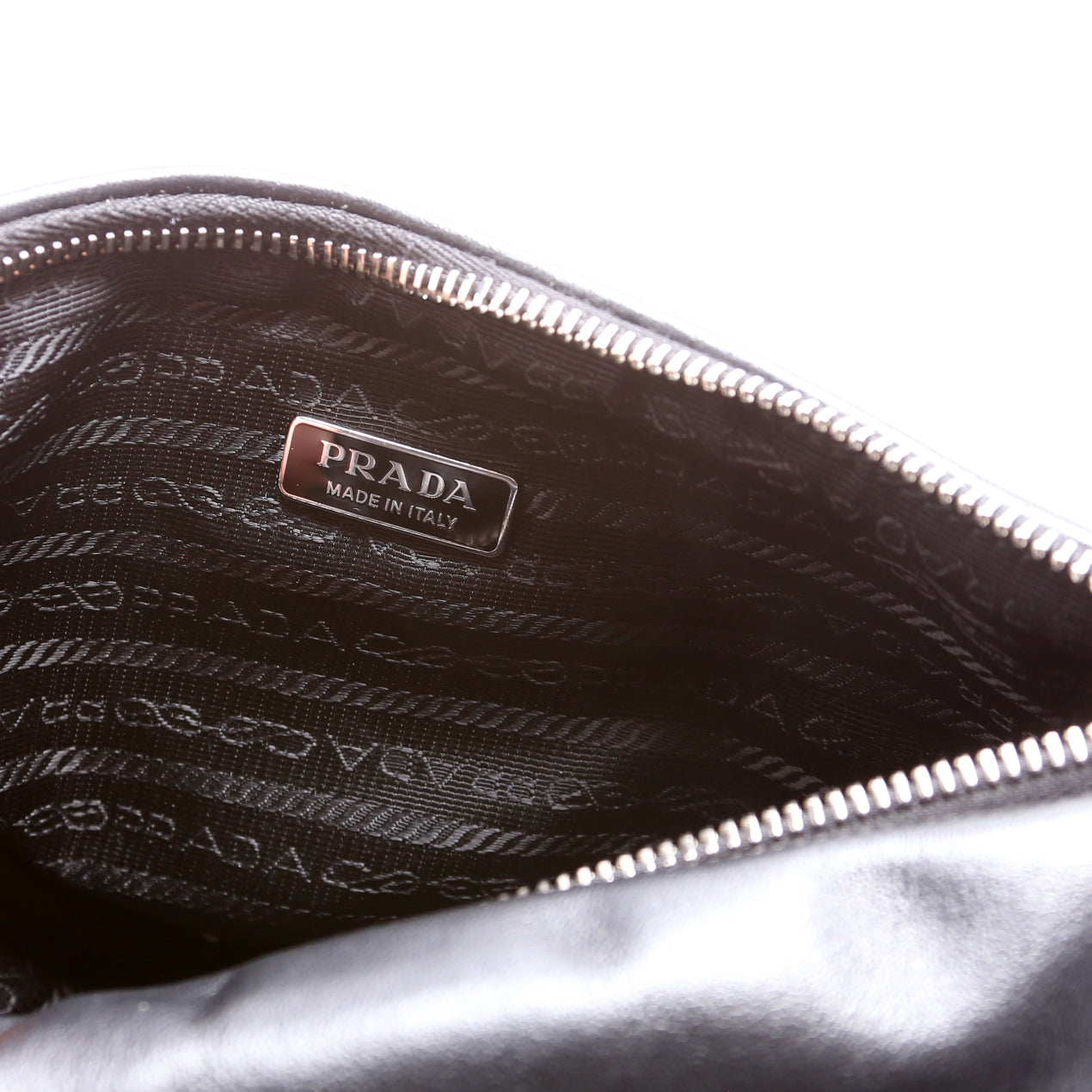 Triangle Logo Leather Shoulder Bag Black