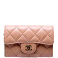 Classic Flap Card Holder Caviar Nude