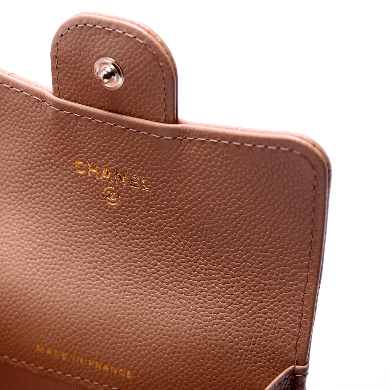 Classic Flap Card Holder Caviar Nude