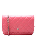 WOC Classic Quilted Lambskin Pink