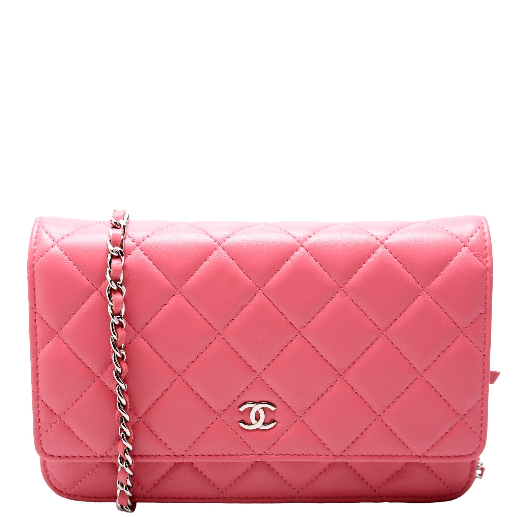 WOC Classic Quilted Lambskin Pink
