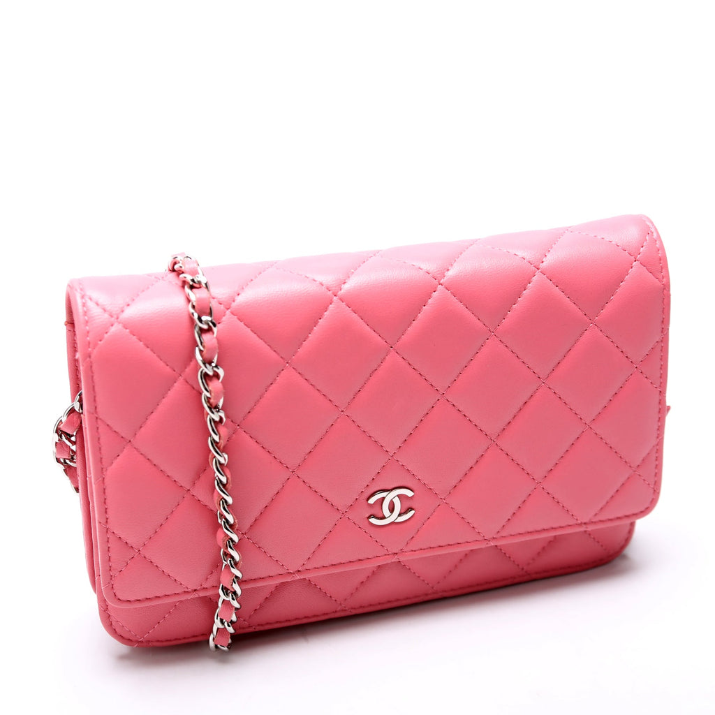 WOC Classic Quilted Lambskin Pink