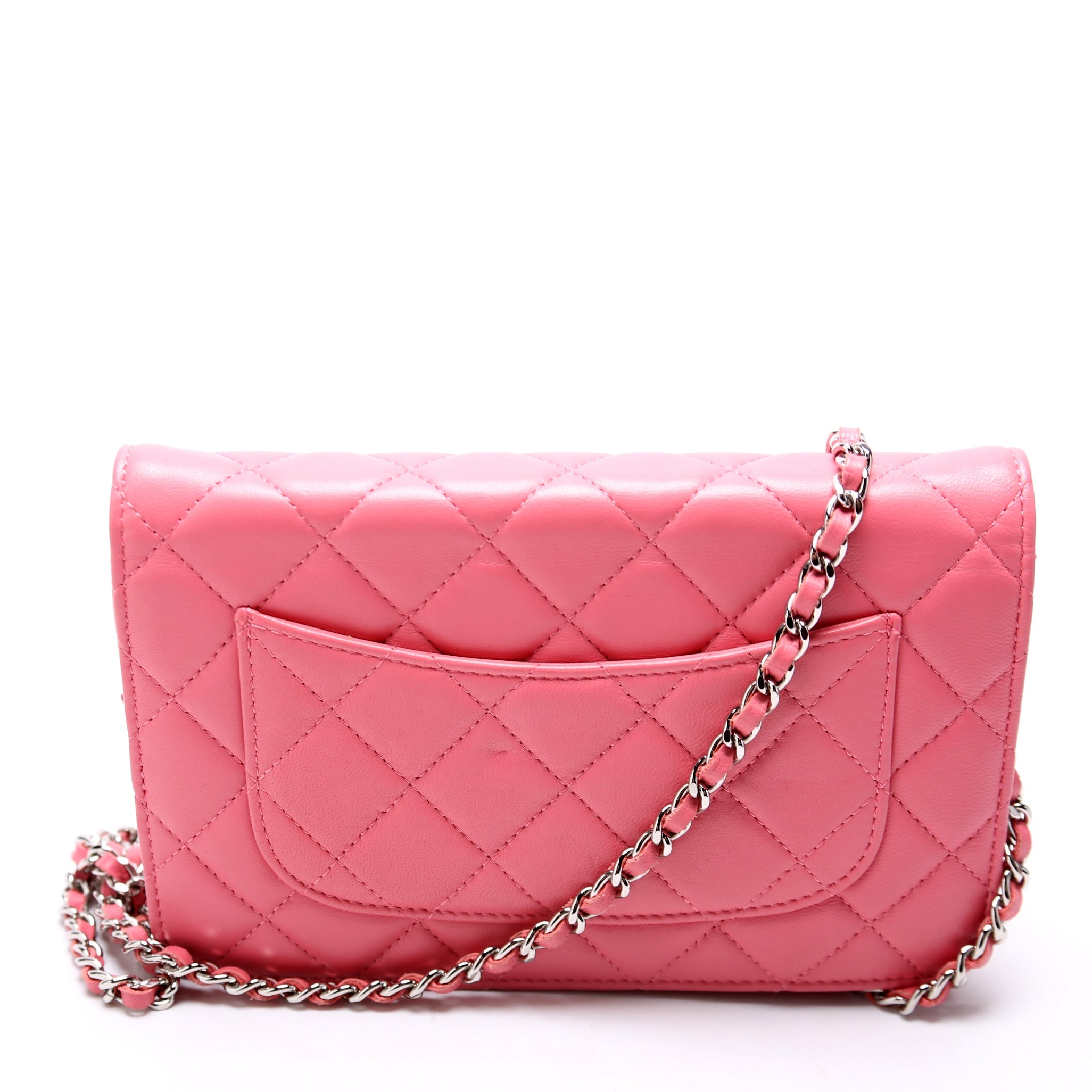 WOC Classic Quilted Lambskin Pink