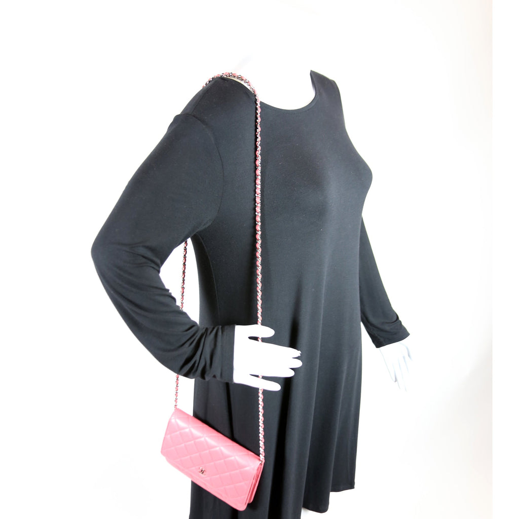 WOC Classic Quilted Lambskin Pink