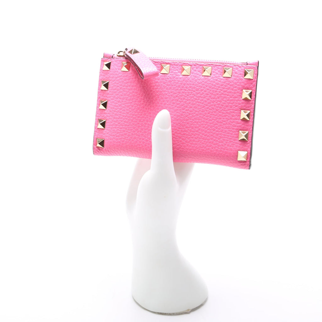 Rockstud Small Wallet Pink