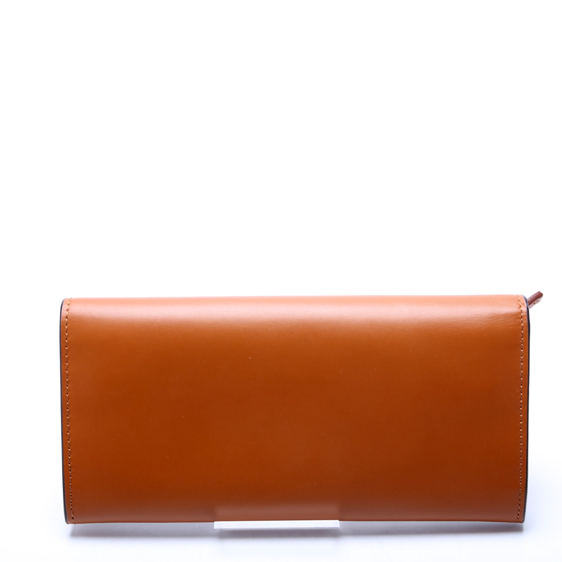 Logo Leather Flap Wallet Brown