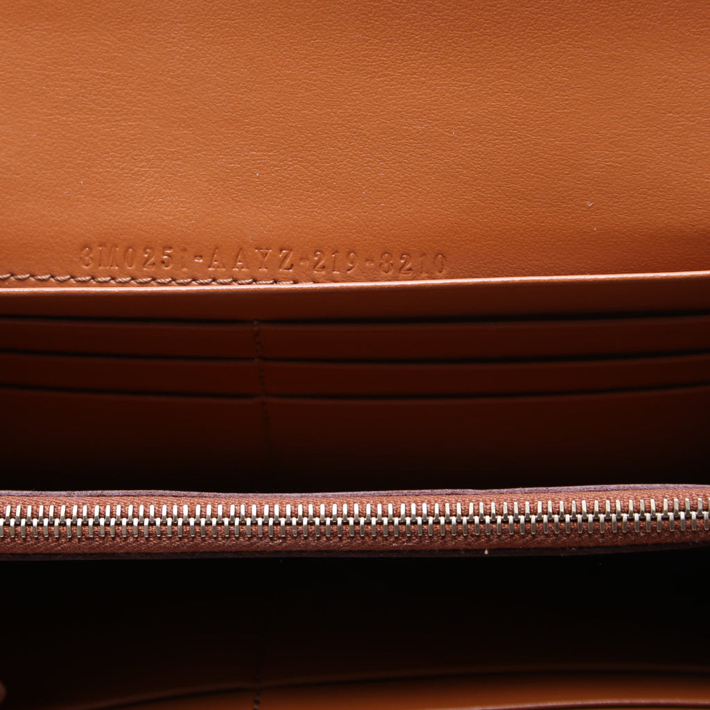 Logo Leather Flap Wallet Brown