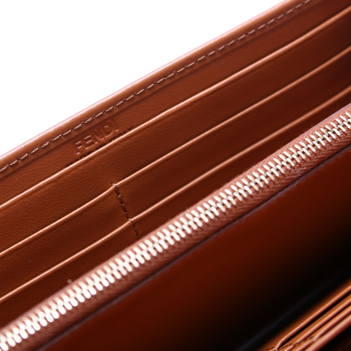Logo Leather Flap Wallet Brown