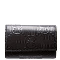 625565 Embossed GG Key Holder Black