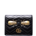 466492 GG Marmont Cicada Studs Card Case Black