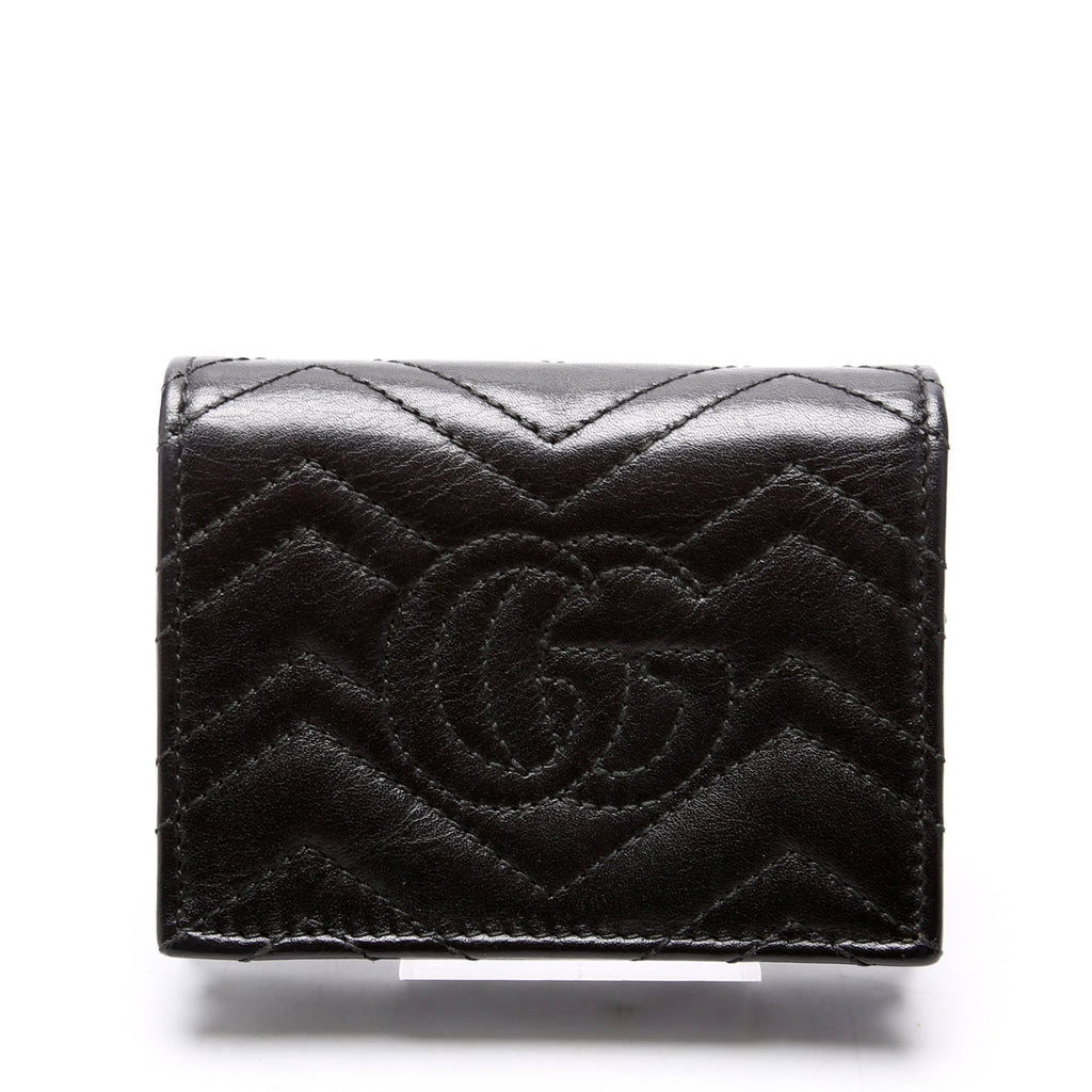 466492 GG Marmont Cicada Studs Card Case Black