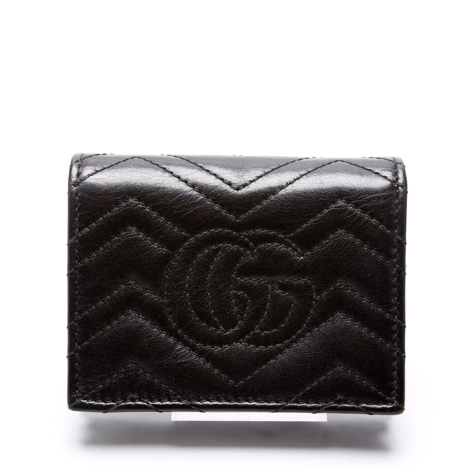 466492 GG Marmont Cicada Studs Card Case Black