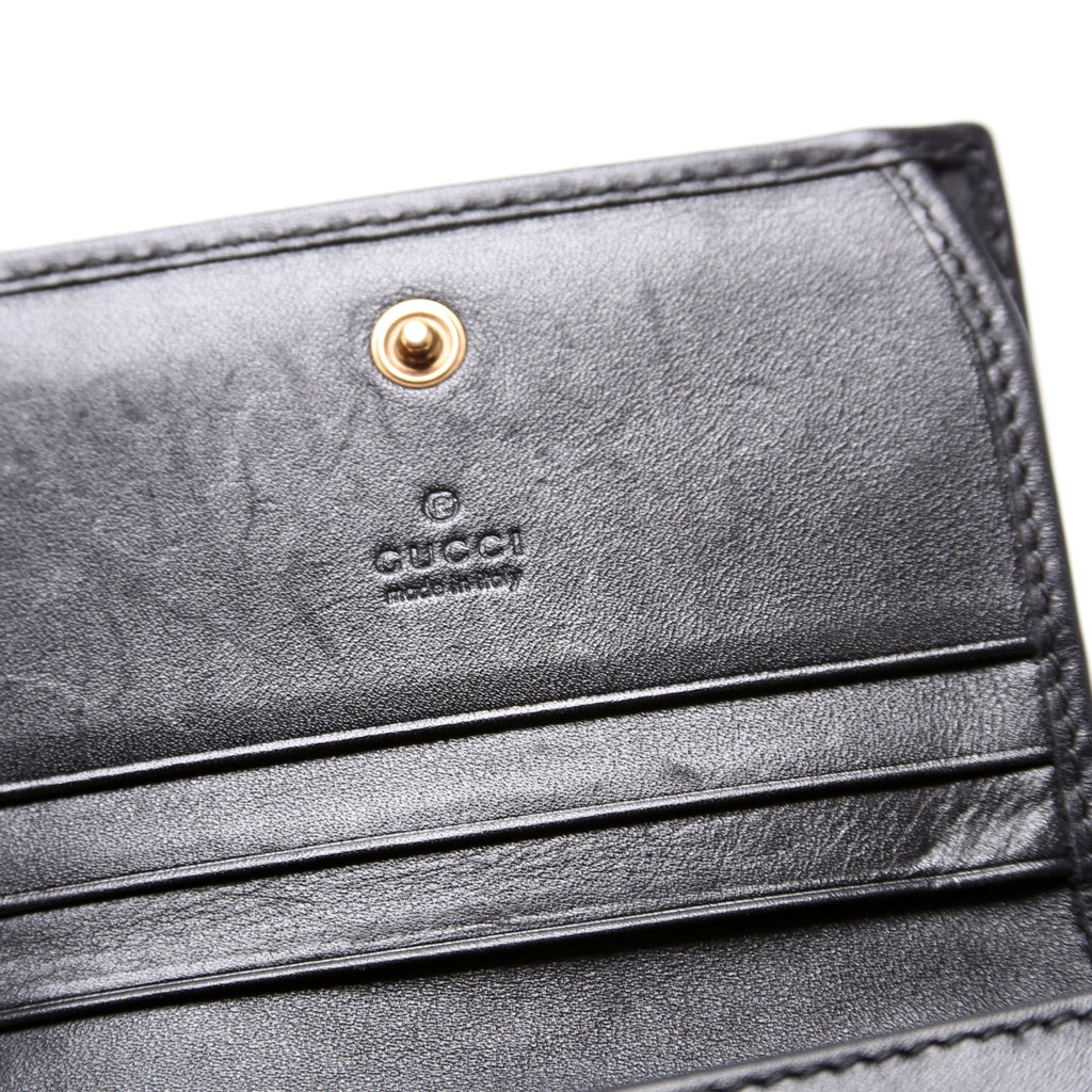 466492 GG Marmont Cicada Studs Card Case Black