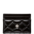 Medusa Biggie Quilted Leather Card Holder Black
