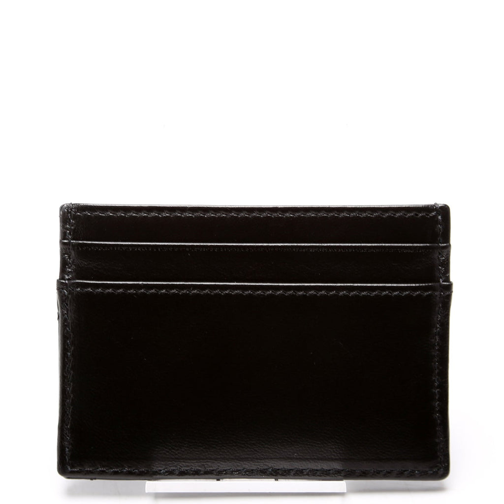 Medusa Biggie Quilted Leather Card Holder Black
