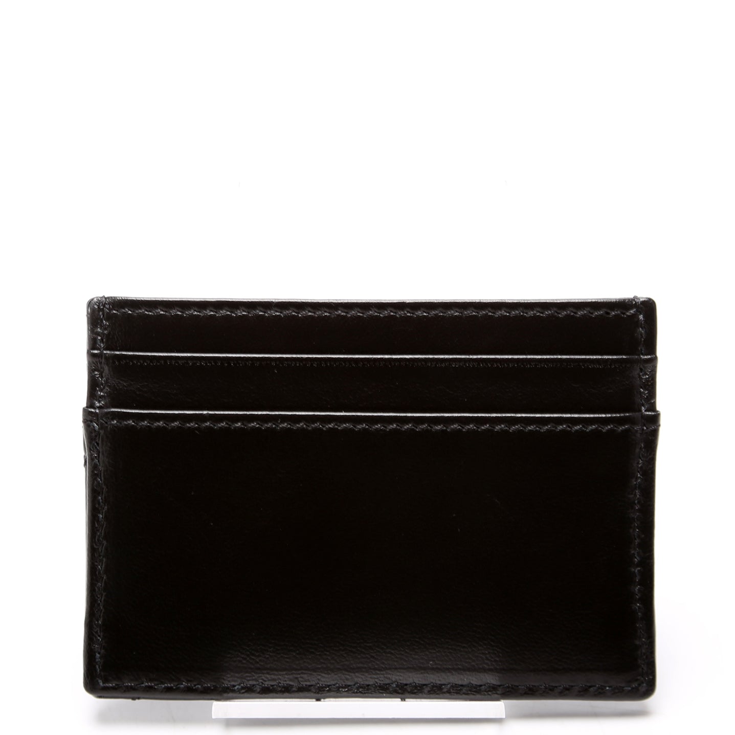 Medusa Biggie Quilted Leather Card Holder Black