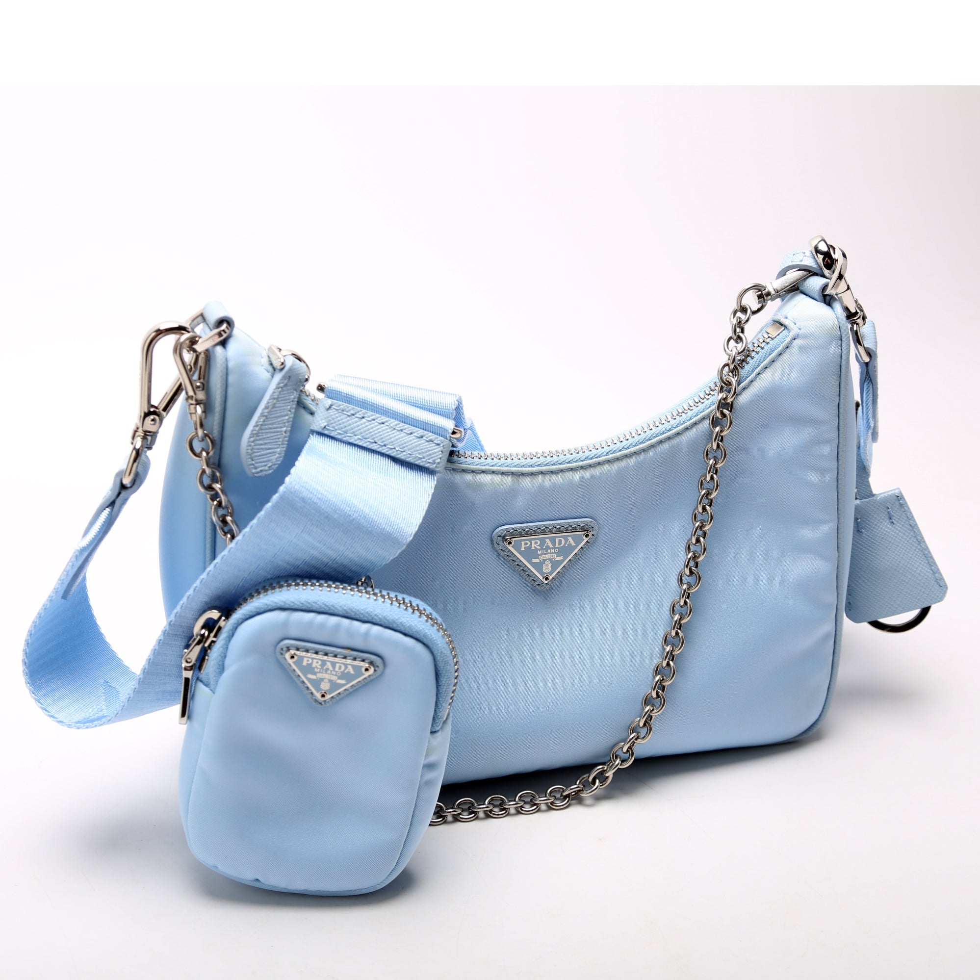Prada Nylon Re-Edition 2005 Shoulder Bag Blue
