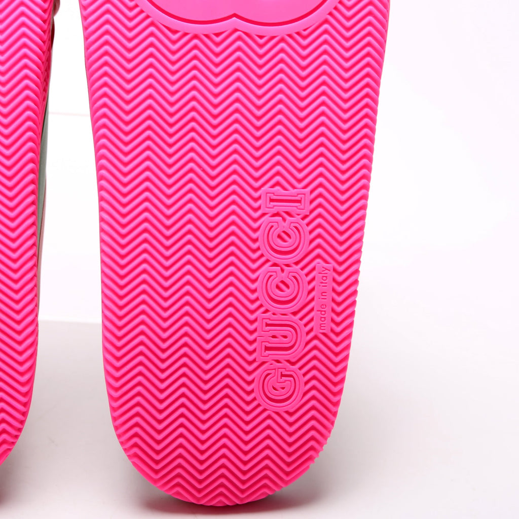 Gucci Criss Cross Web Rubber Slides Size 42 Multicolor