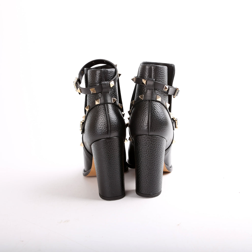 Rockstud Double Buckle Ankle Boots Size 39.5