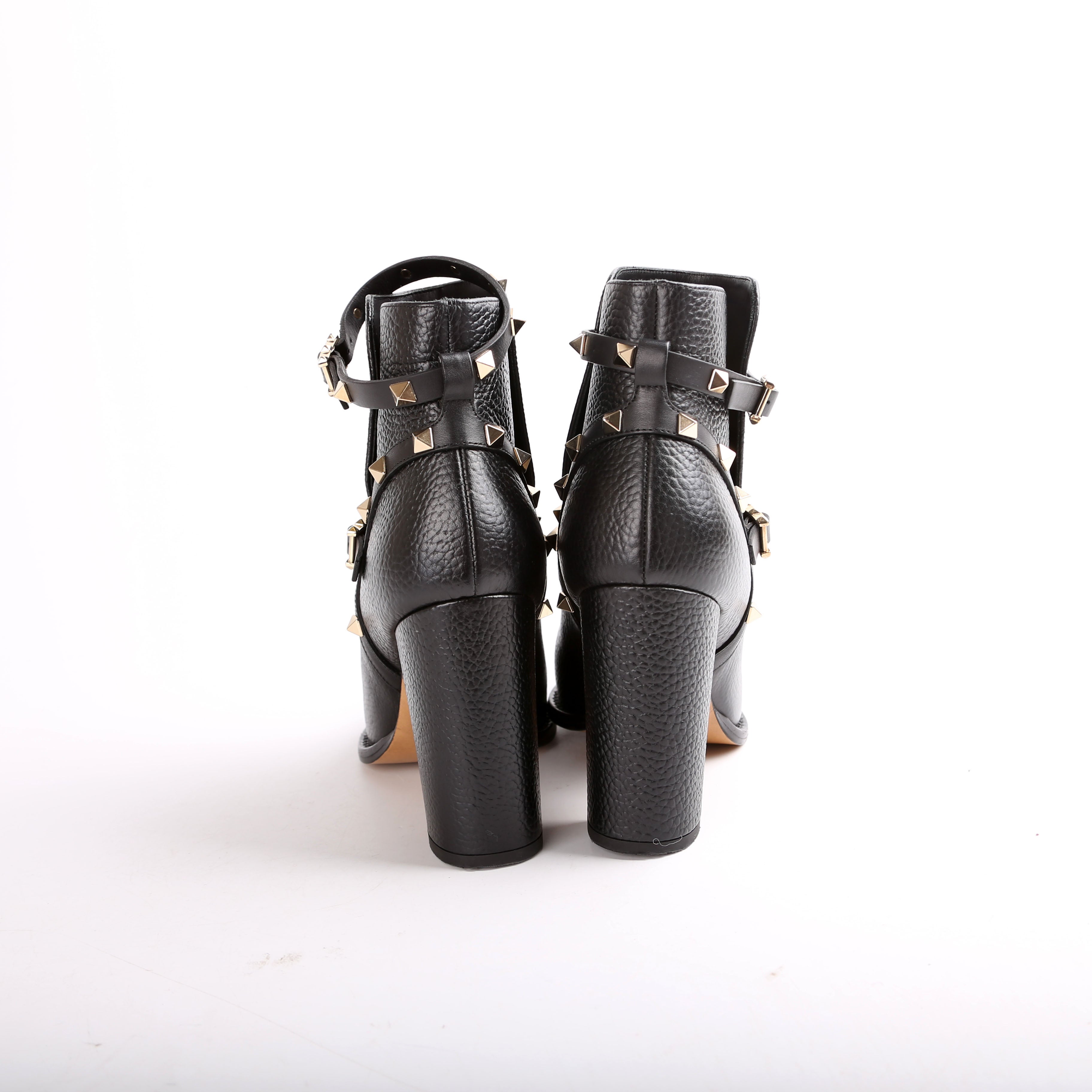 Rockstud Double Buckle Ankle Boots Size 39.5