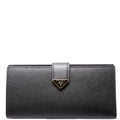 Saffiano Triangle Logo Large Wallet Black