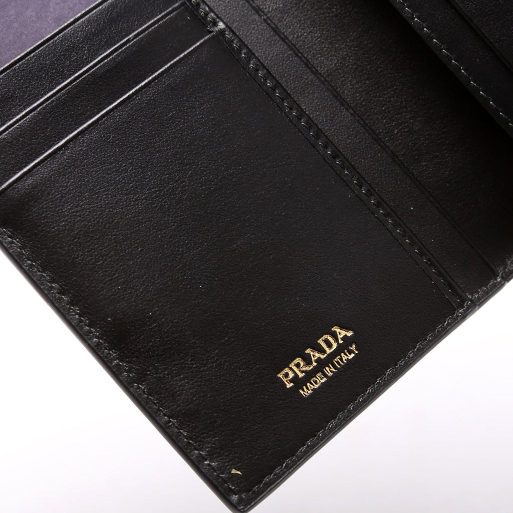 Saffiano Triangle Logo Large Wallet Black