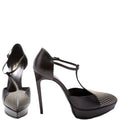 Studded T-Bar Platform Pumps Size 37.5 Black