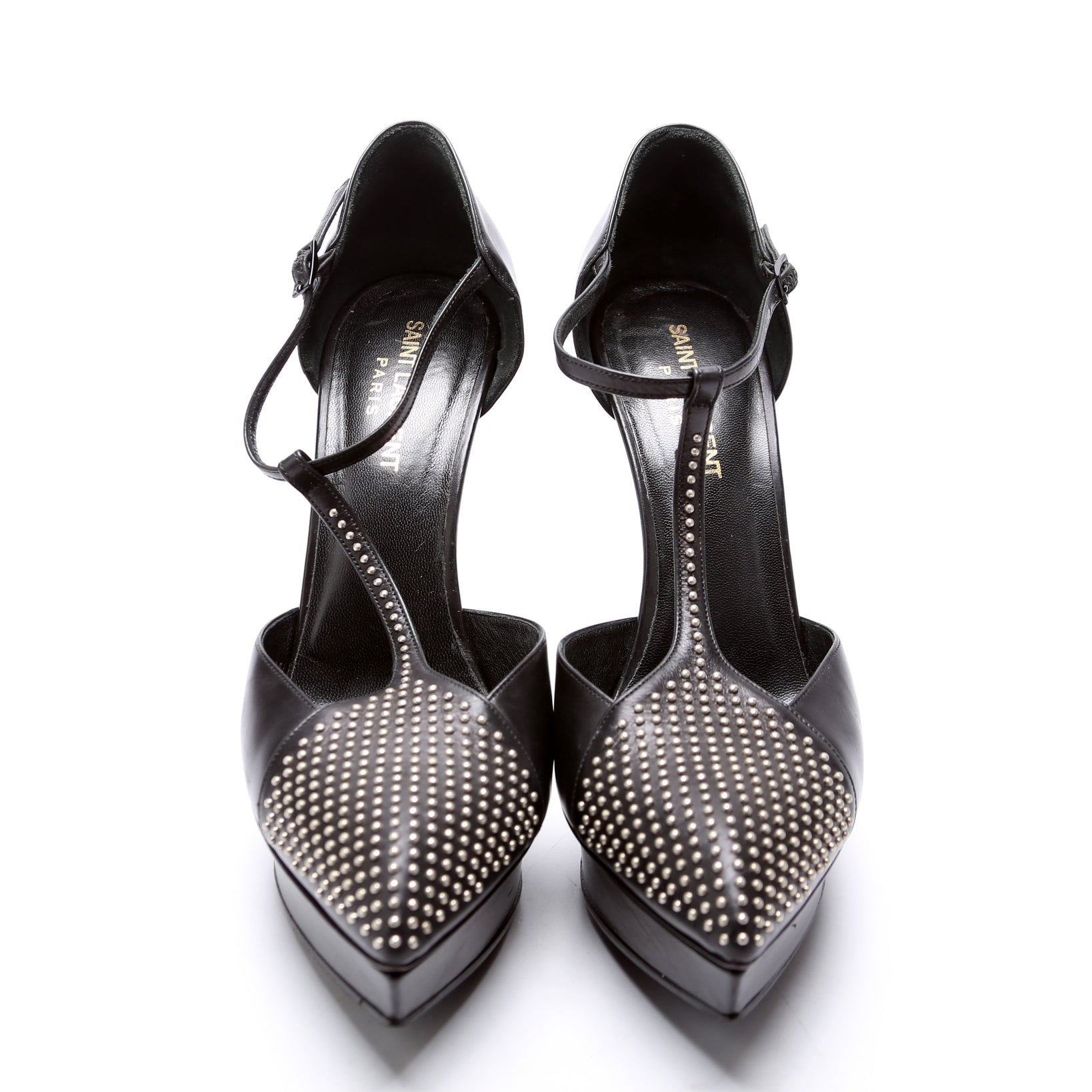 Studded T-Bar Platform Pumps Size 37.5 Black