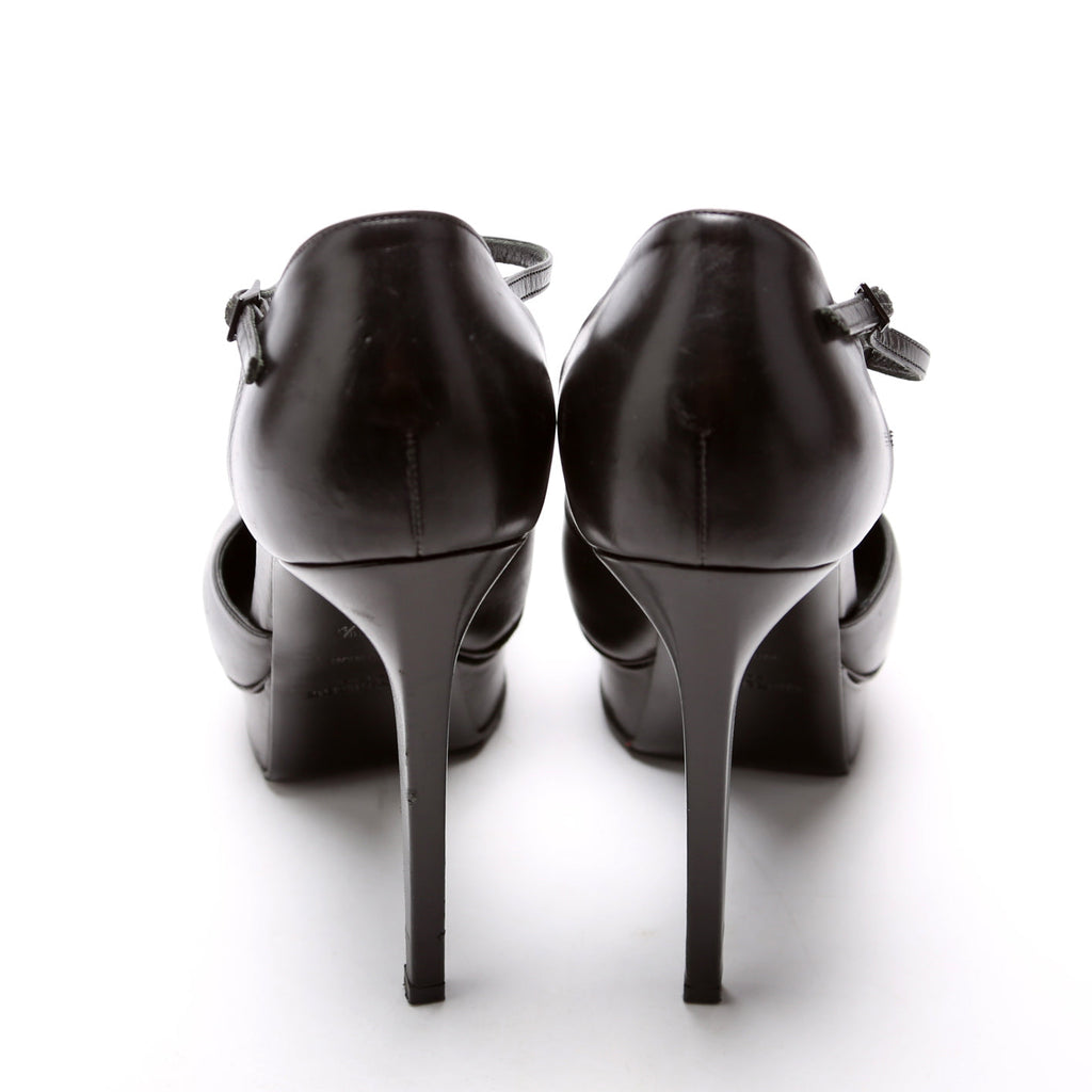 Studded T-Bar Platform Pumps Size 37.5 Black