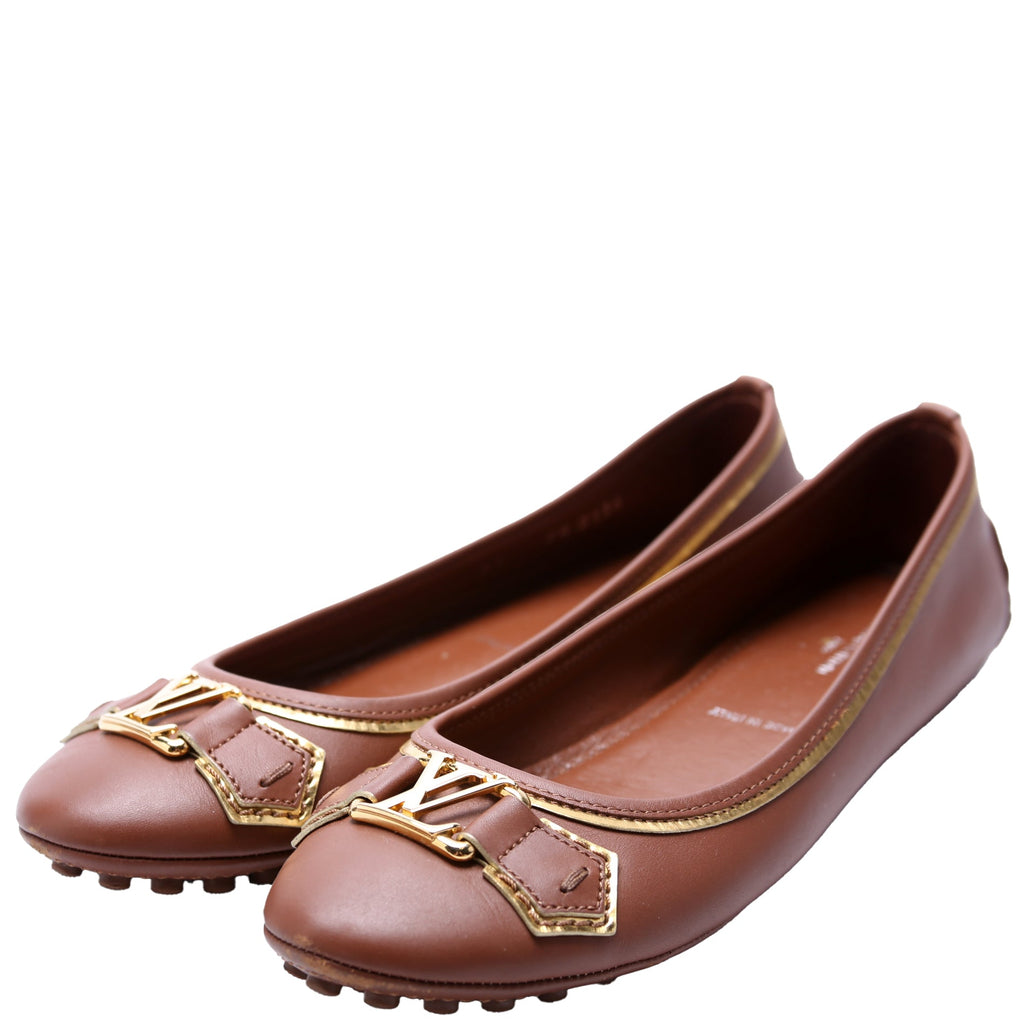 Oxford Ballerina Flats Size 38 Brown