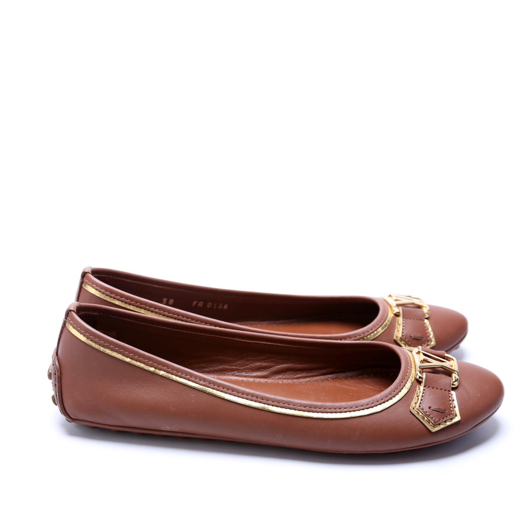 Oxford Ballerina Flats Size 38 Brown