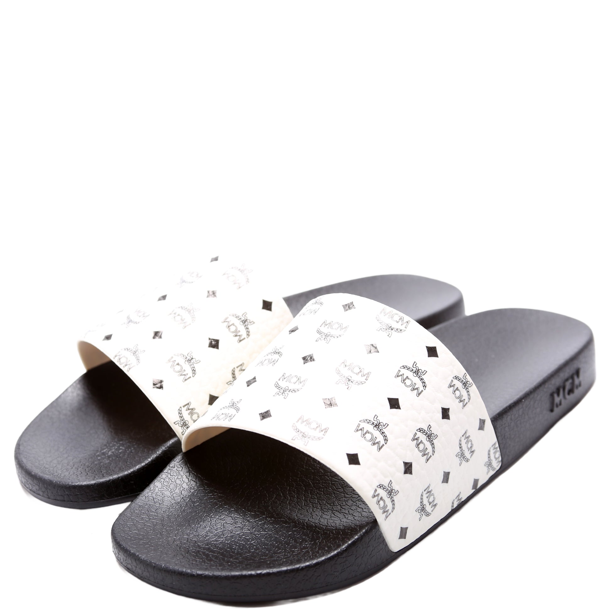 Monogram Rubber Slides Size 42 White