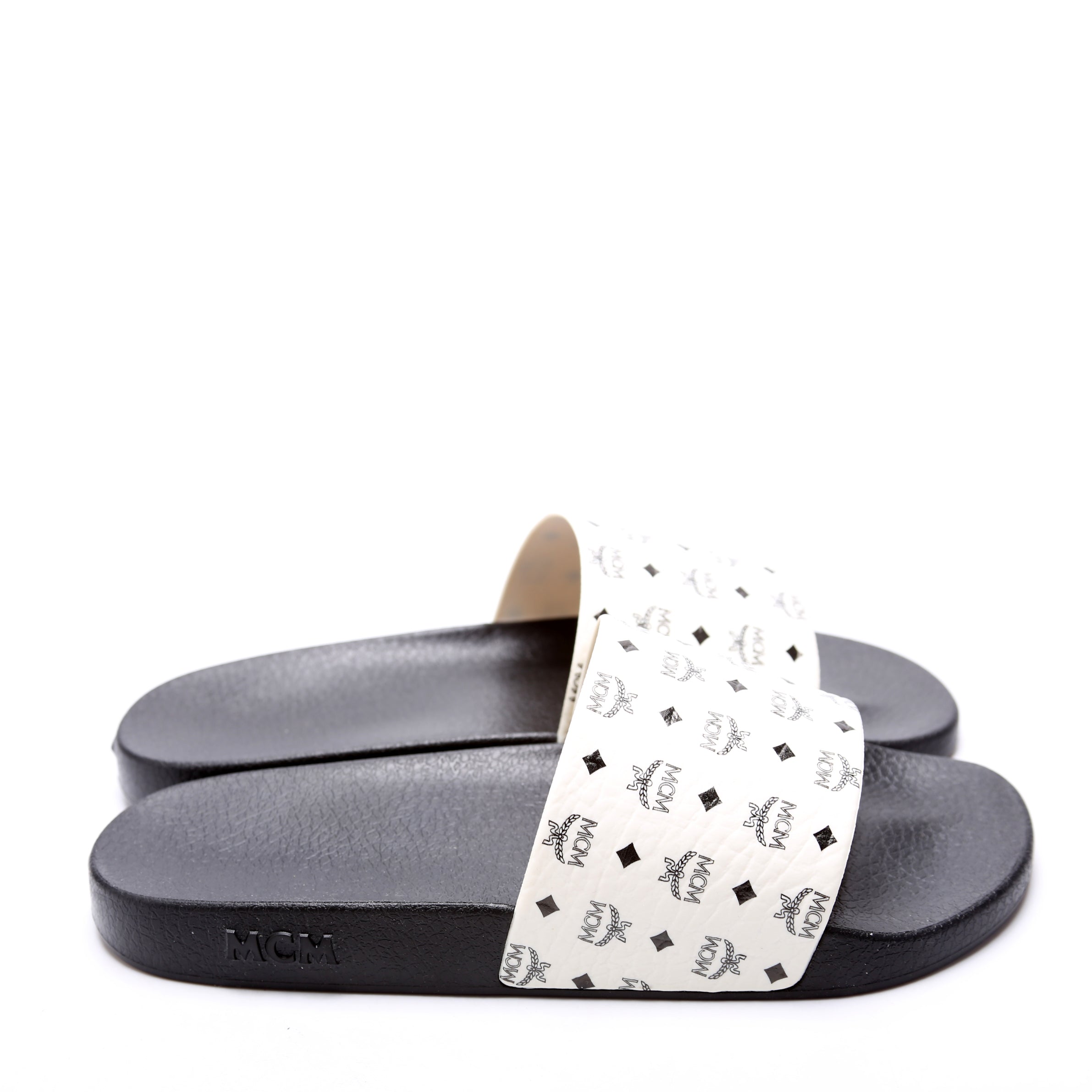 Monogram Rubber Slides Size 42 White