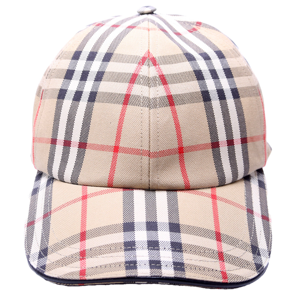 Check Baseball Cap Size Large Tan