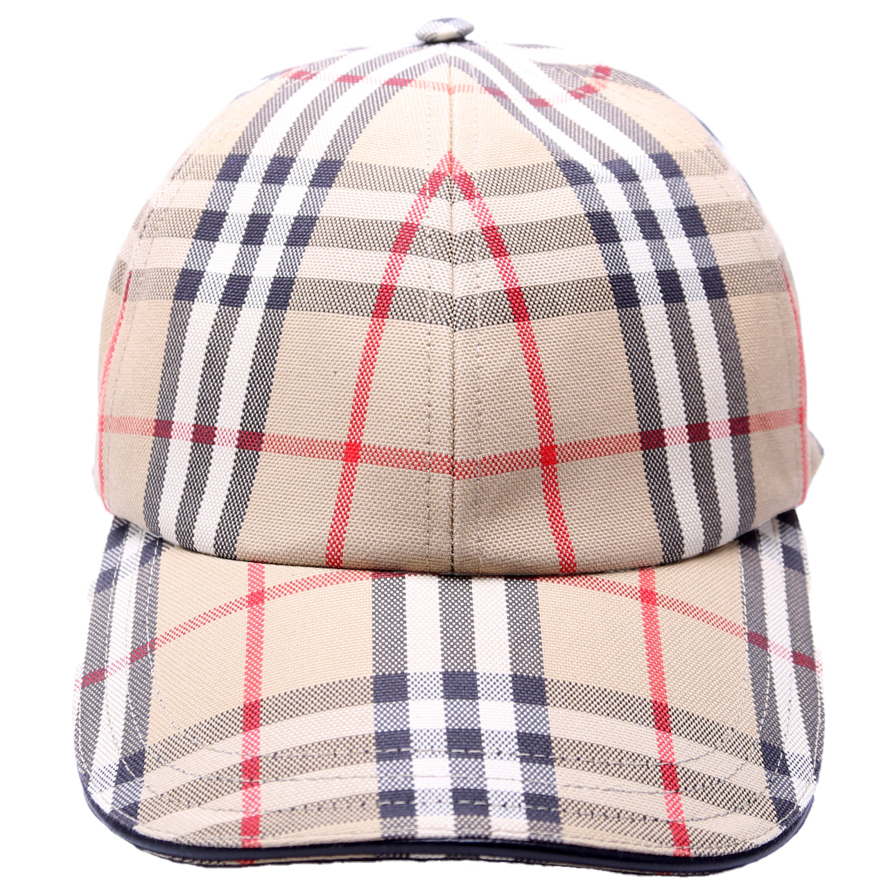 Check Baseball Cap Size Large Tan