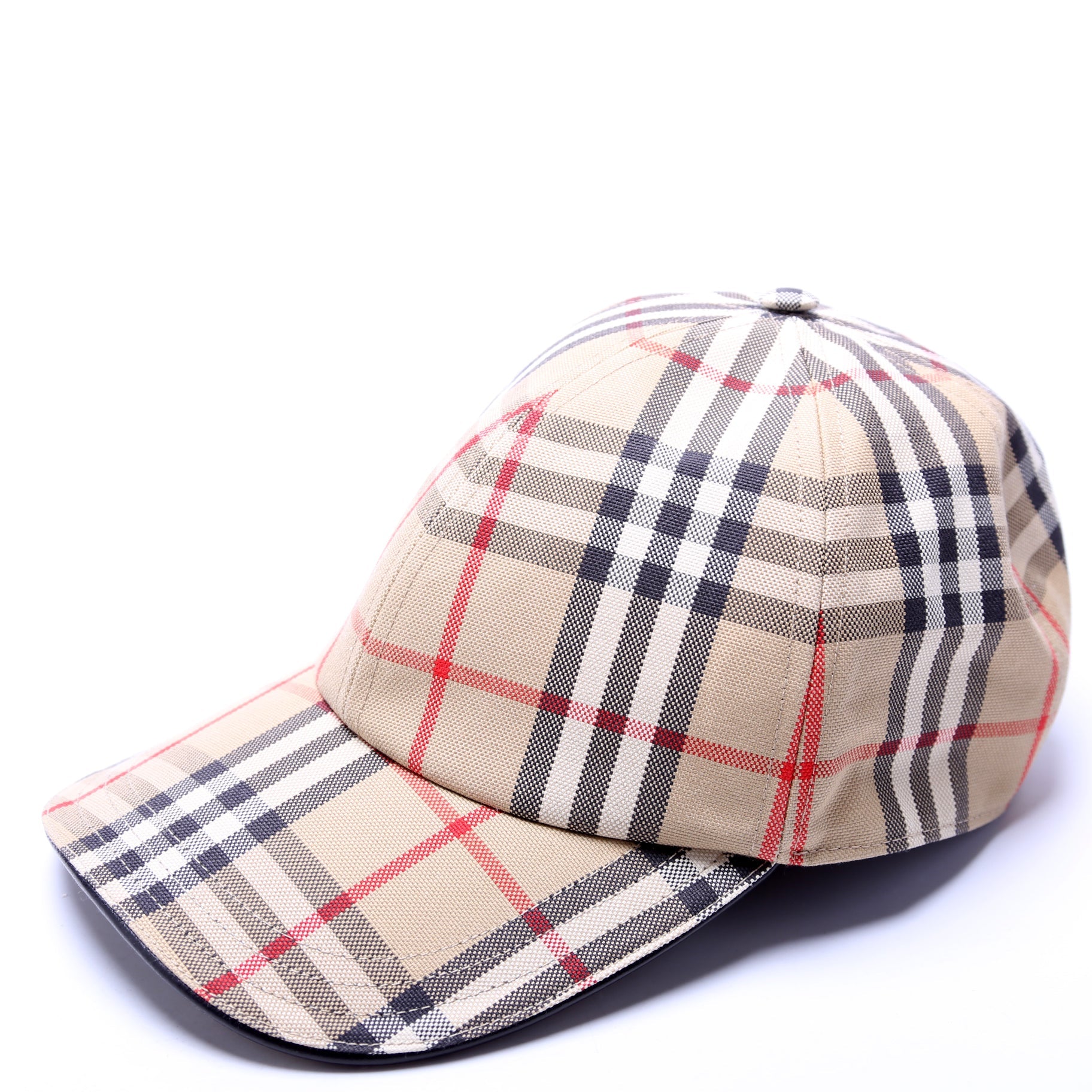 Check Baseball Cap Size Large Tan