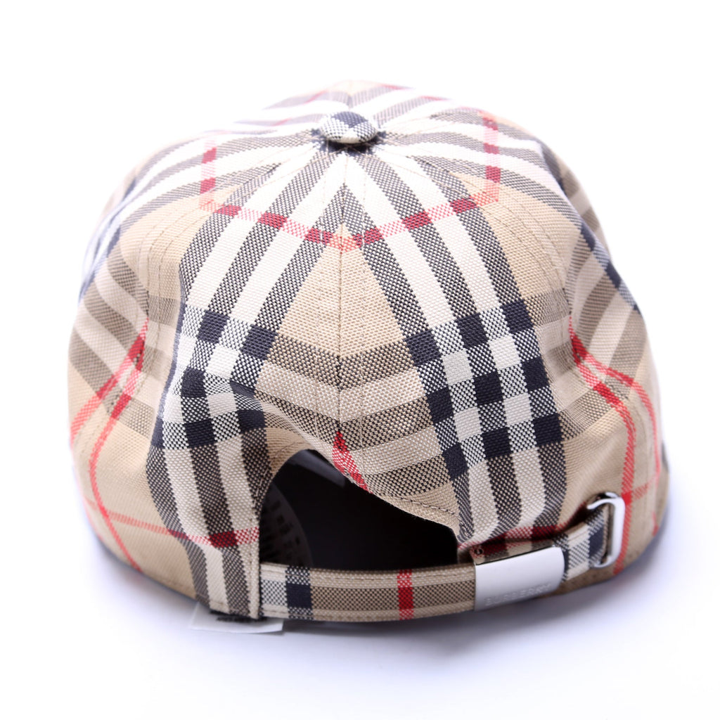 Check Baseball Cap Size Large Tan