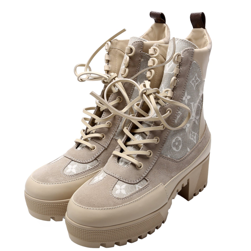 Laureate Desert Combat Boots Size 40 Cream