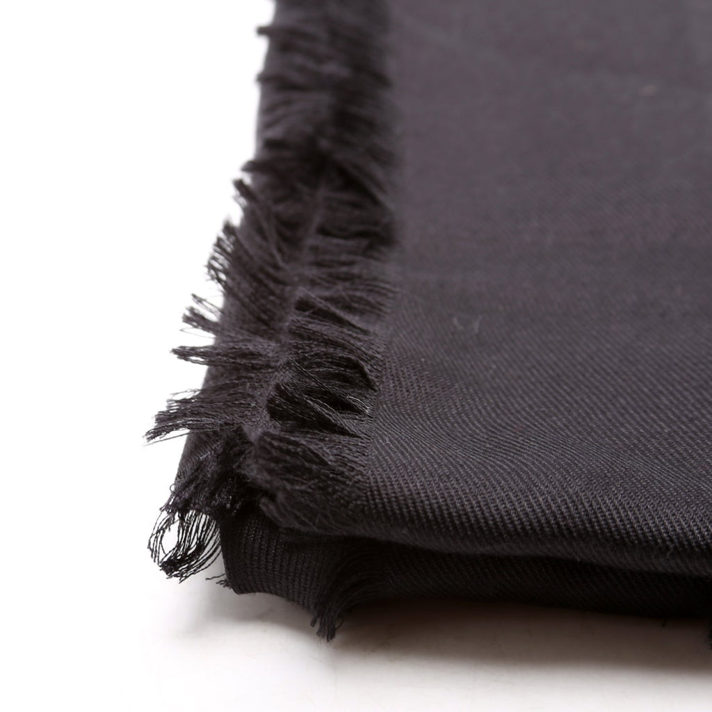 Shawl Monogram Silk/Wool Scarf Black