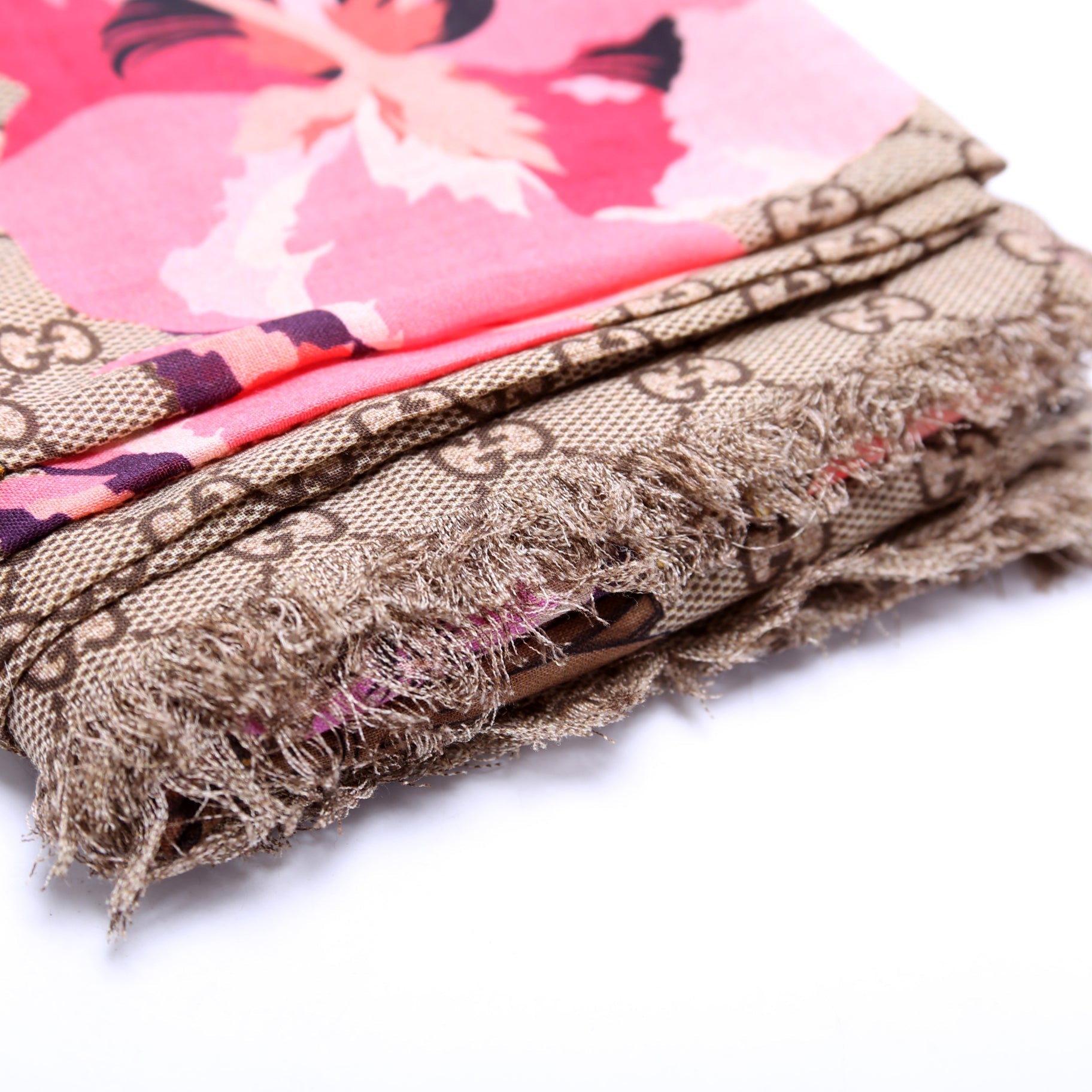 GG Jacquard Big Panshie Wool Scarf Tan