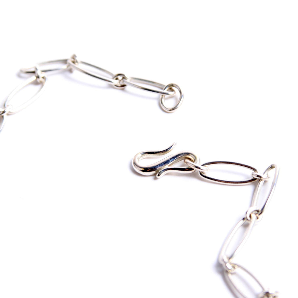 Open Cross Oval Chain Necklace 925