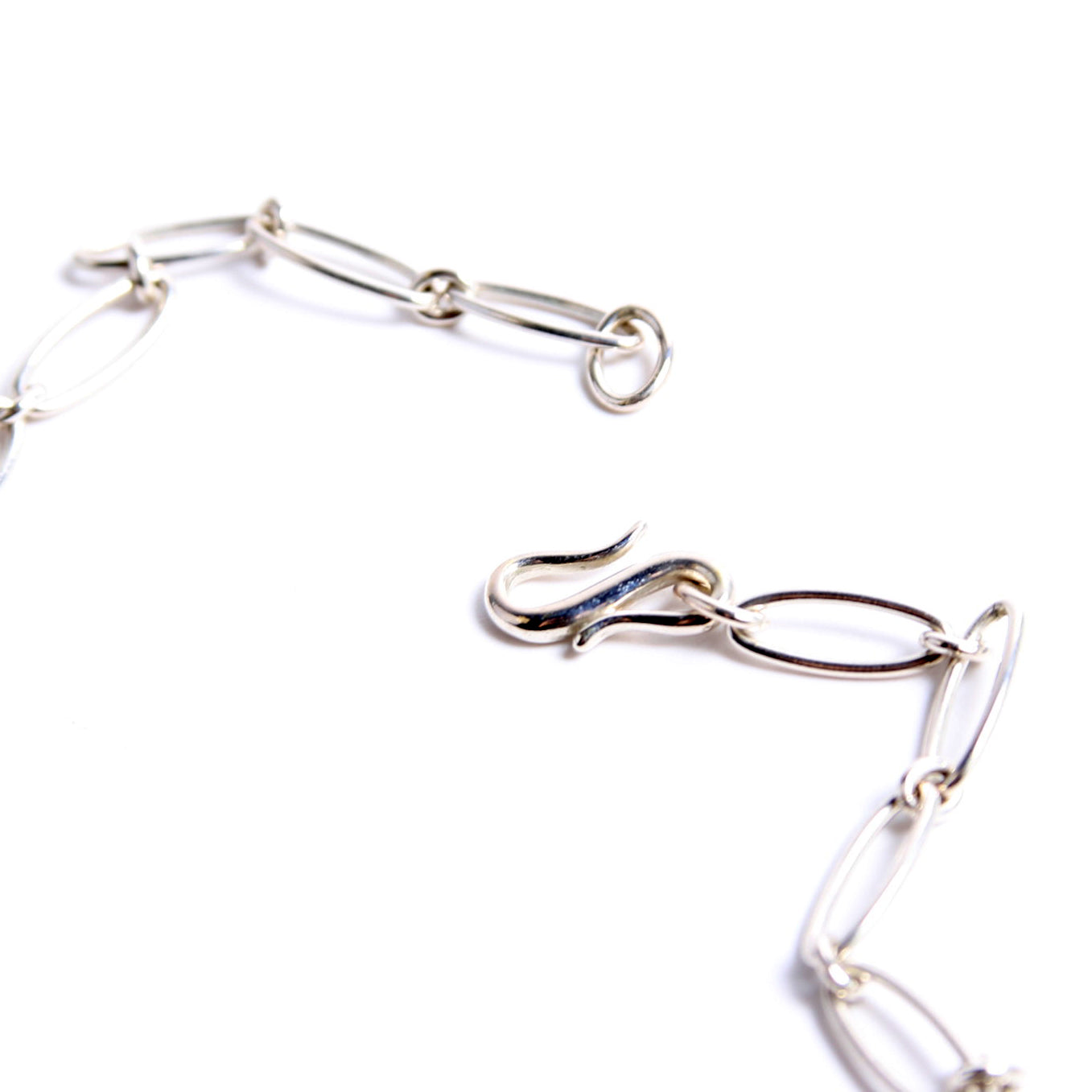 Open Cross Oval Chain Necklace 925