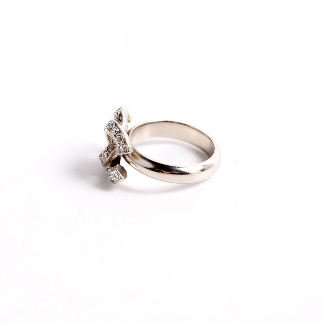 Crystal CC Ring Size 6 Silver